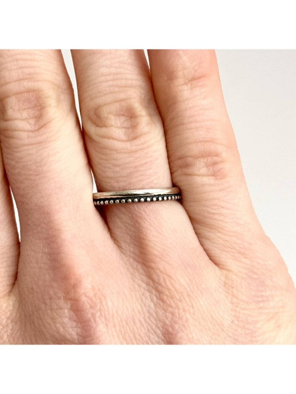 Indonesian Thai Inspired Beaded Sterling Silver 925 Vintage Ring - sz 6.25 - Picture 9 of 11